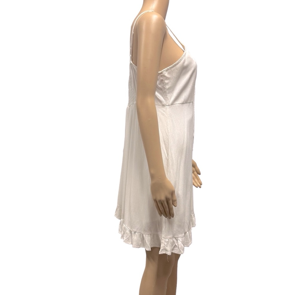 Cotton On White Tie Front Empire Waist Sleeveless Flowy Mini Dress Womens Large - Picture 4 of 8